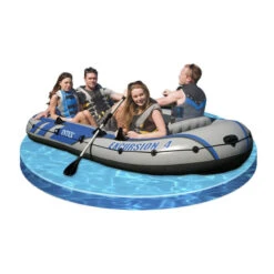 BATEAU GONFLABLE INTEX EXCURSION 4 + 2 AVIRONS + GONFLEUR -Paddle Wave Soldes bateau gonflable intex excursion 4 2 avirons gonfleur 3