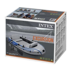 BATEAU GONFLABLE INTEX EXCURSION 4 + 2 AVIRONS + GONFLEUR -Paddle Wave Soldes bateau gonflable intex excursion 4 2 avirons gonfleur 6