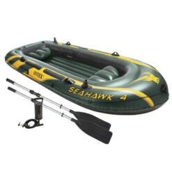 BATEAU GONFLABLE INTEX SEAHAWK 4 + 2 RAMES + GONFLEUR -Paddle Wave Soldes bateau gonflable intex seahawk 4 2 rames gonfleur 6