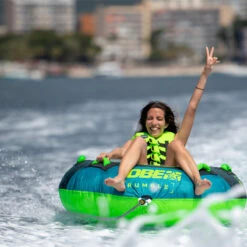 JOBE Bouee Tractee Rumble Package 1 Personne Teal -Paddle Wave Soldes bouee tractee rumble package 1 personne teal 6