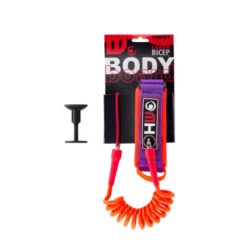 LEASH BODY BOARD HOWZIT ORANGE/VIOLET -Paddle Wave Soldes leash body board howzit orange violet 1