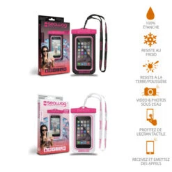 POCHETTE ETANCHE SMARTPHONE SEAWAG ROSE 14 POCHETTE ETANCHE SMARTPHONE SEAWAG ROSE -Paddle Wave Soldes pochette etanche smartphone seawag rose 1