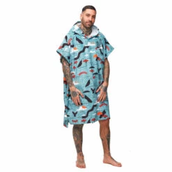 PONCHO AFTER SKETCHBOOK BLEU 6 PONCHO AFTER SKETCHBOOK BLEU -Paddle Wave Soldes poncho after sketchbook bleu 1