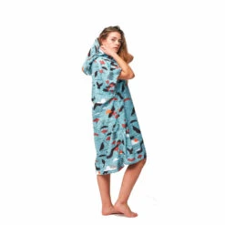 PONCHO AFTER SKETCHBOOK BLEU 7 PONCHO AFTER SKETCHBOOK BLEU -Paddle Wave Soldes poncho after sketchbook bleu 2