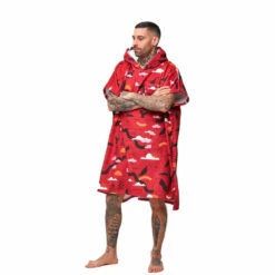 PONCHO AFTER SKETCHBOOK MUD ROUGE -Paddle Wave Soldes poncho after sketchbook mud rouge 1