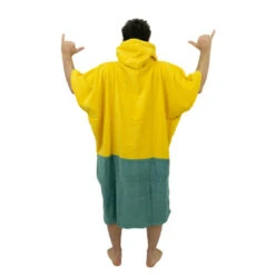 All-In PONCHO ALL IN BUMPY JAUNE/VERT -Paddle Wave Soldes poncho all in bumpy jaune vert 3