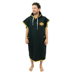 All-In PONCHO ALL IN LIGHT NOIR/JAUNE -Paddle Wave Soldes poncho all in light noir jaune 1