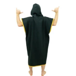 All-In PONCHO ALL IN LIGHT NOIR/JAUNE -Paddle Wave Soldes poncho all in light noir jaune 3