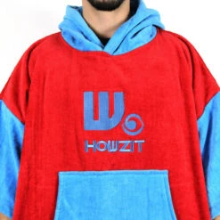 Poncho Howzit Bleu/rouge -Paddle Wave Soldes poncho howzit bleu rouge 8
