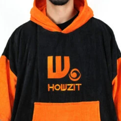 Poncho Howzit Noir/orange 19 Poncho Howzit Noir/orange -Paddle Wave Soldes poncho howzit noir orange 7