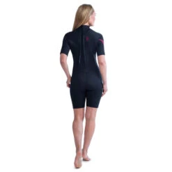 SHORTY JOBE SAVANNAH 2MM POUR FEMME BACKZIP NOIR ROSE -Paddle Wave Soldes shorty jobe savannah 2mm pour femme backzip noir rose 2