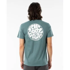 T-SHIRT RIP CURL WETTIE ESSENTIAL BLEU GRIS -Paddle Wave Soldes t shirt rip curl wettie essential bleu gris 2
